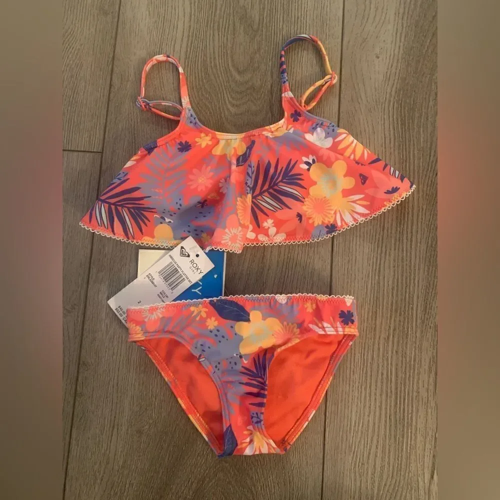 Roxy girls 2 pc swim set very beautiful